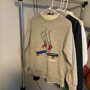 ZARA Kids Overlayed Long Sleeve Crewneck Sweater